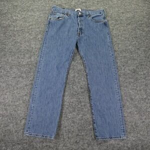 Levi's 501 Jeans Mens 36x30 Blue Denim‎ Straight Leg Button Fly Made in Haiti